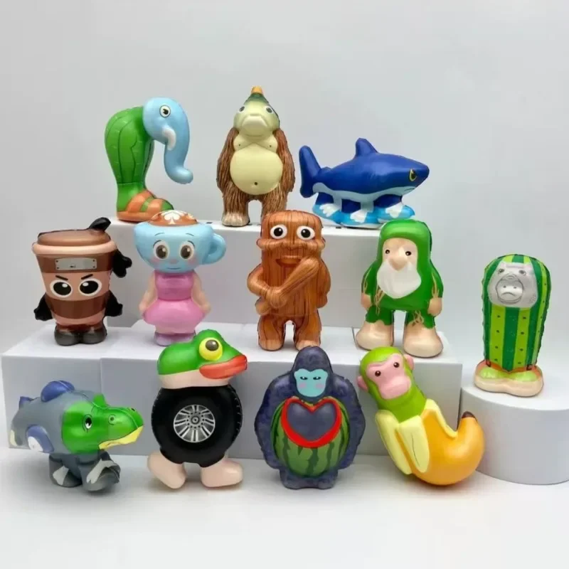 Brainrot italien à presser doux, jouet amusant Tung Tung Sahur Tralalero Tralala requin, jouet créatif, périphériques, ornements, cadeaux