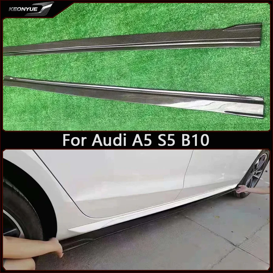 

For Audi A5 S5 B10 2020+ Carbon Fiber Side Skirt Splitters Cup wings Winglets Canards Side Skirts panel Car Accessor Body Kit