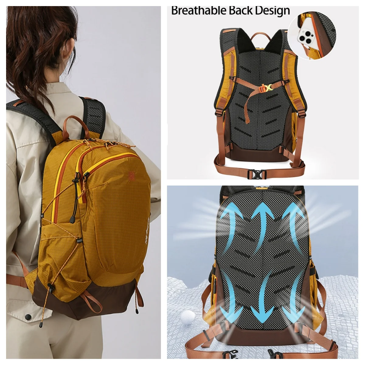 خفيفة الوزن نايلون عالية السعة المشي لمسافات طويلة في الهواء الطلق على ظهره للجنسين دائم 20L محايد حقيبة السفر متعددة الأغراض حقيبة ظهر عادية #5