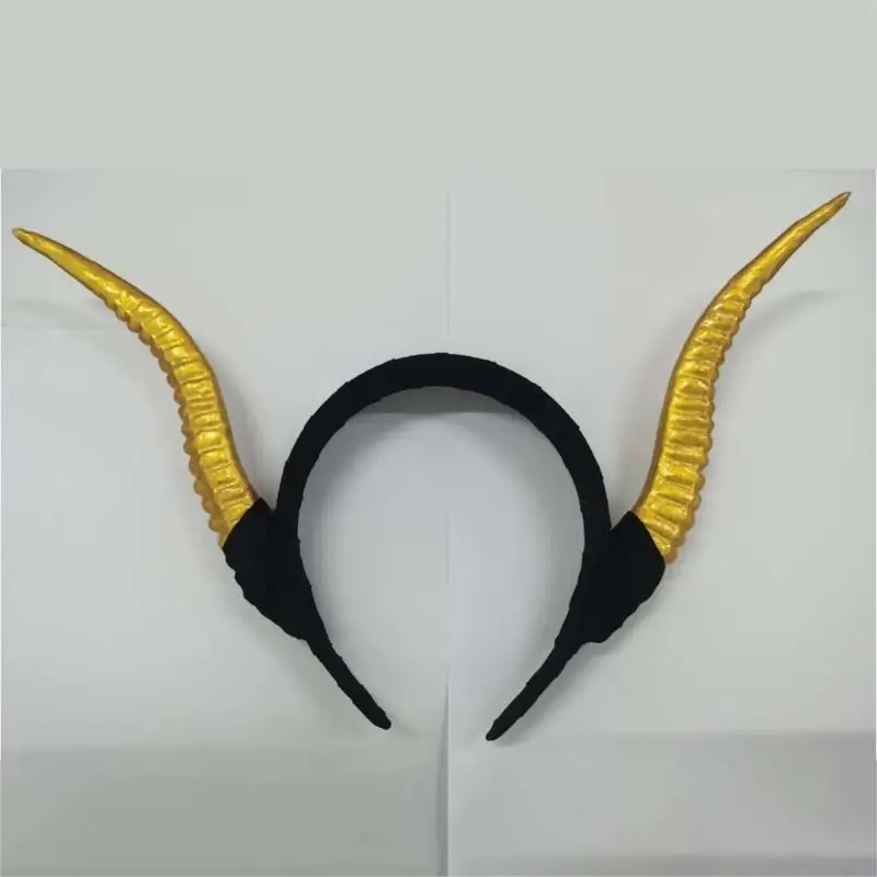 할로윈 긴 악마 혼 머리띠 사악한 퀸 헤어 후프 코스프레 의상 마법 마녀 헤드 피스 액세서리