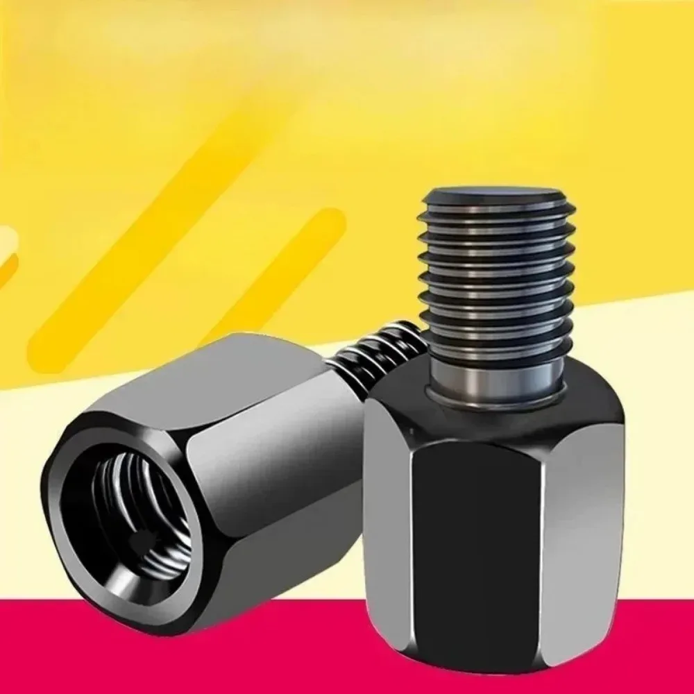 Black Mirror Adapters M10 10MM M8 8MM Motorcycle Rearview Mirrors Conversion Bolt Clockwise Anti-clock Right Left Thread 1pc