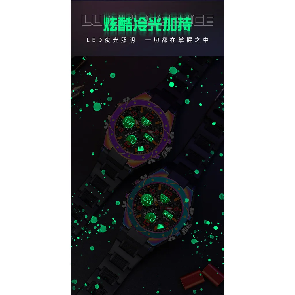 Sanda New Product Colorful Electronic Watch Student Trendy Fashion Multi functional Sports LED Watch
