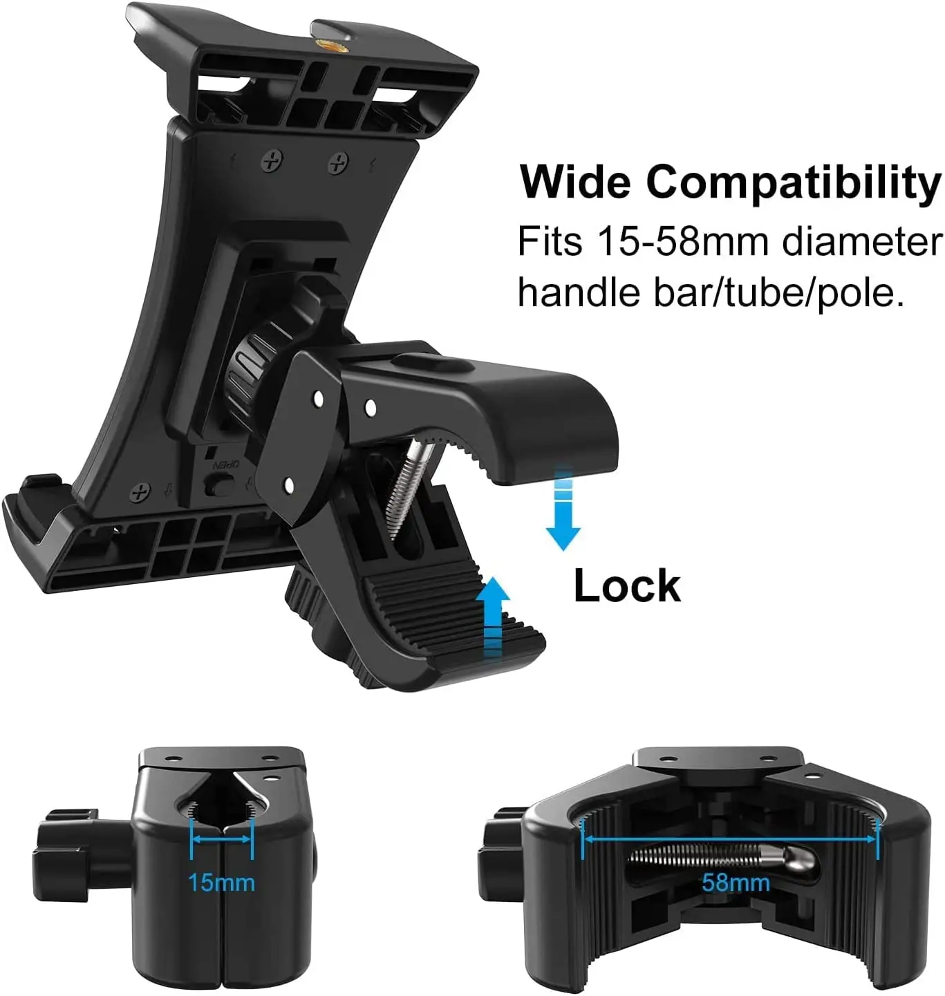 Handlebar Tablet Clamp Mount for 4.7 to 12.9 inch Motorcycle Bicycle Scooter Clip Phone Holder for iPad 12.9 S8 S7 Fe Plus Stand