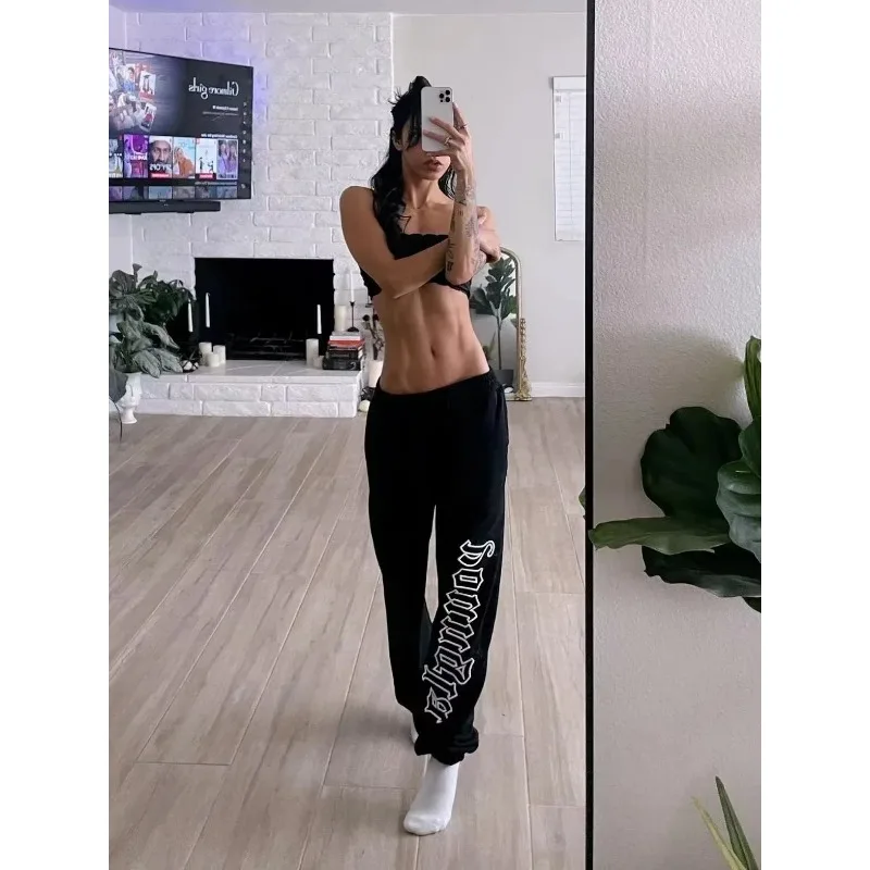 

2025 Latest Sweatpants Men's and Women's Same Pure Cotton Printed Sweatpants Loose and Comfortable Street Hip-hop Sports Style