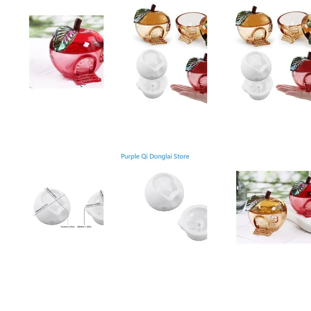 L21E Easy Releases Silicone Mould Set Apples Cottage For Creative Craft