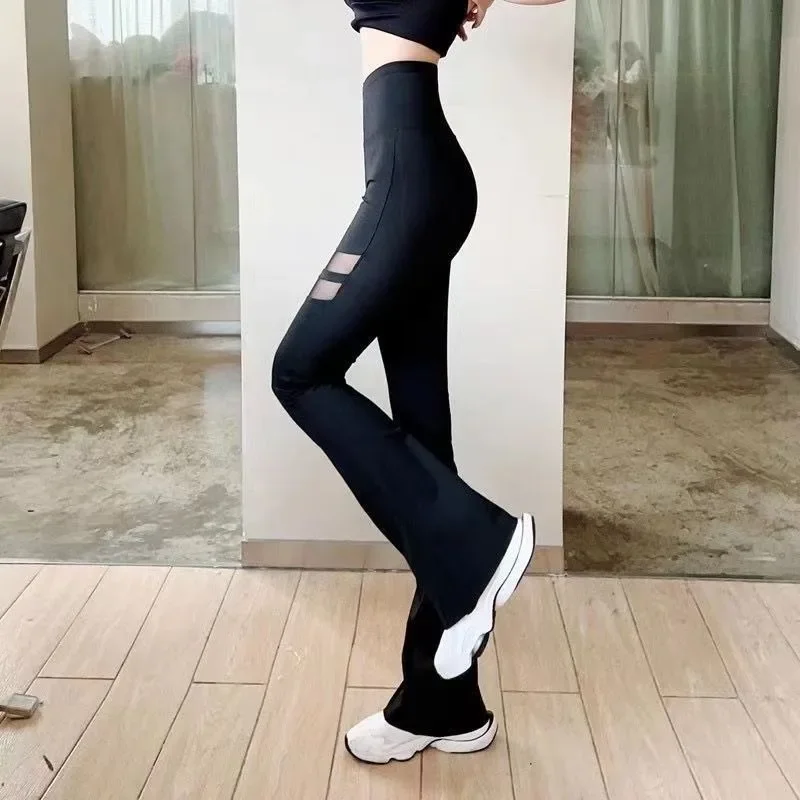 Primavera Autunno Air Vent Pantaloni da yoga Donna Vita alta Pancia Sollevamento anca Corno Pantaloni squalo Mostra alta sottile Indossare Leggings sottili XT1460