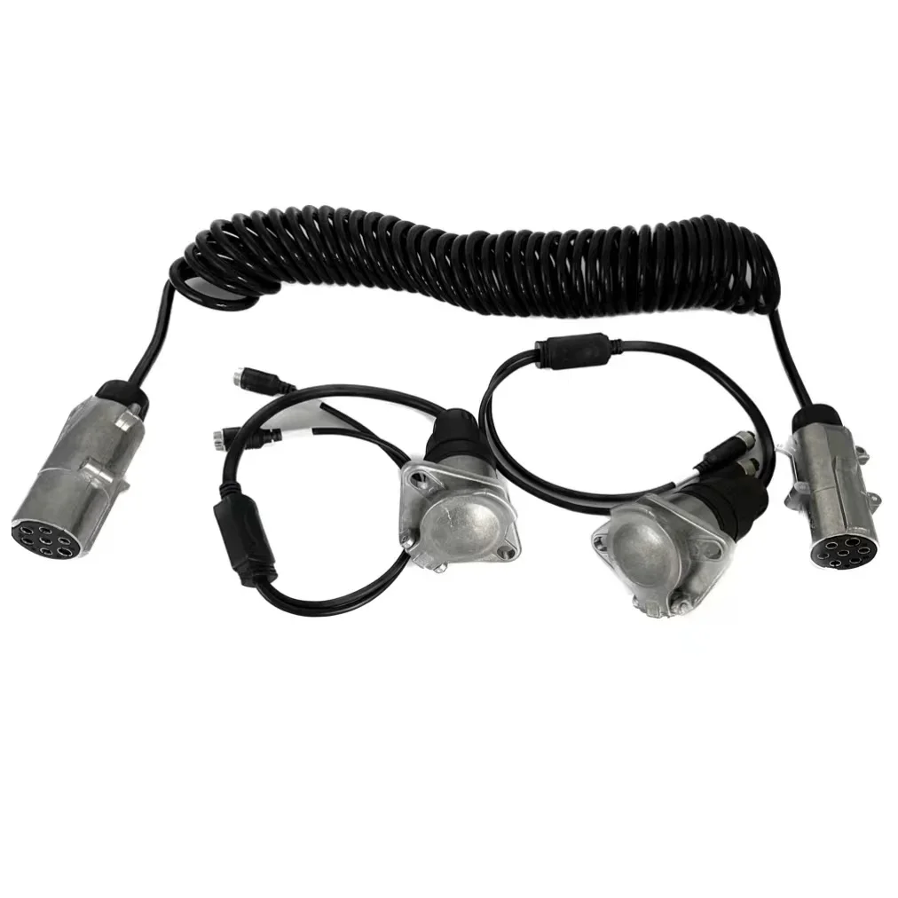 2025/مقطورة ثقيلة وشاحنة كابل كهربائي موصل مقطورة شاحنة مقاوم للماء 7pin لفائف سوزي كابل حلزوني