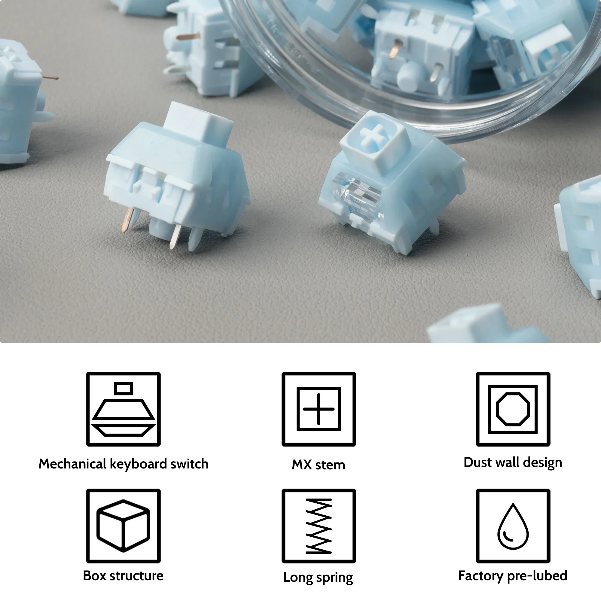 Imagem -02 - Interruptor Tátil para Teclado Mecânico Kailh Box Inverno 110 Pcs