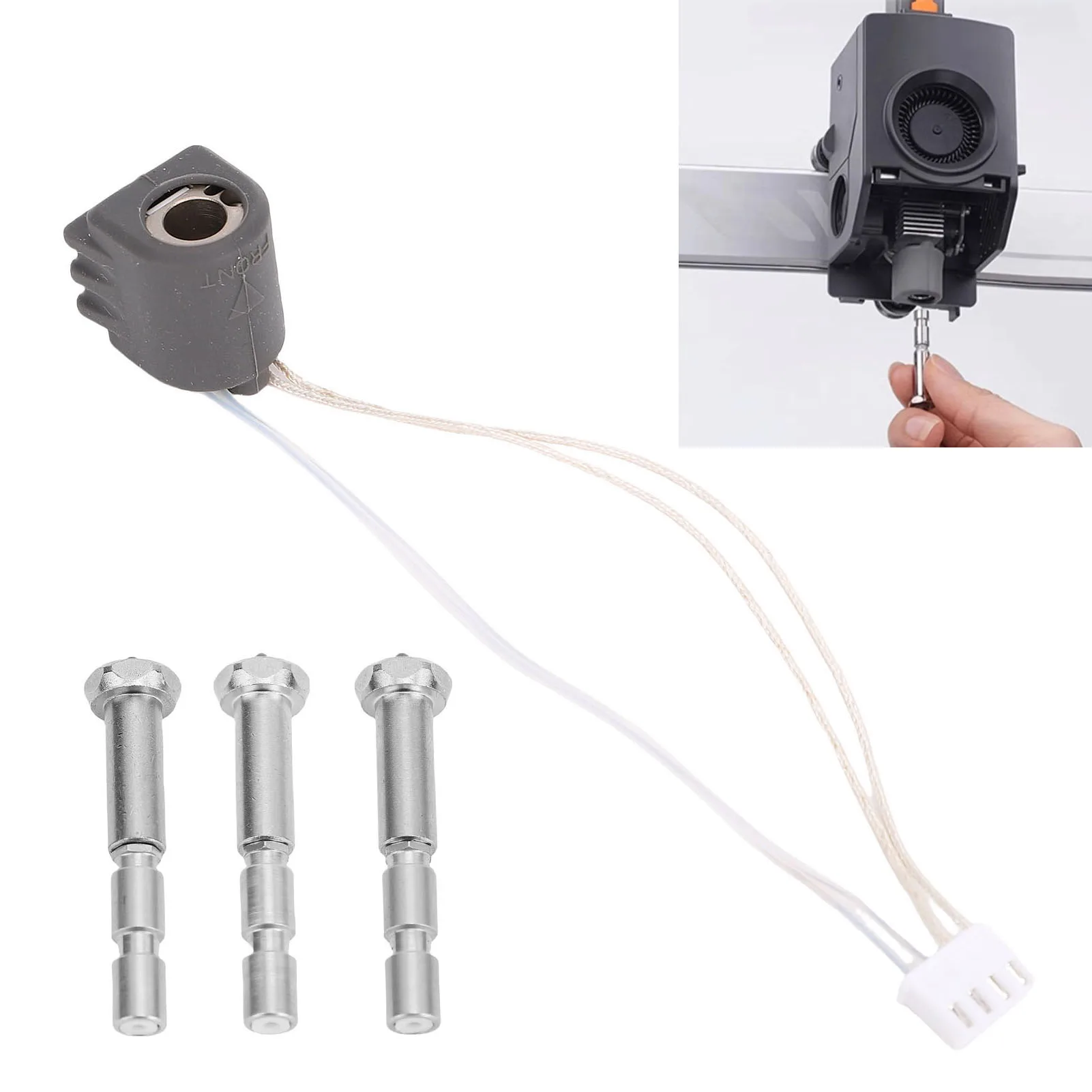 

Встроенные насадки из закаленной стали, износостойкие, комплект керамического нагревательного блока для быстрой установки, 0,4 мм, 0,6 мм, 0,8 мм для 3D-принтера