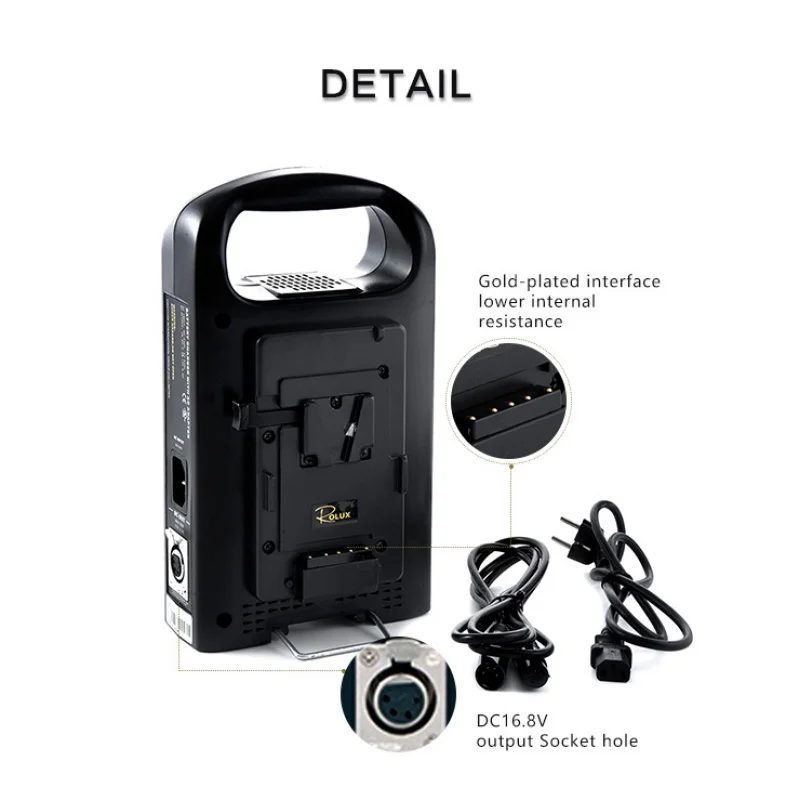 ROLUX V-port Batter RL-95S RL-190S V-Mount Camera Battery 190wh 14.8V with Portable Travel Charger RL-2KS 2-Channel Dual Charger