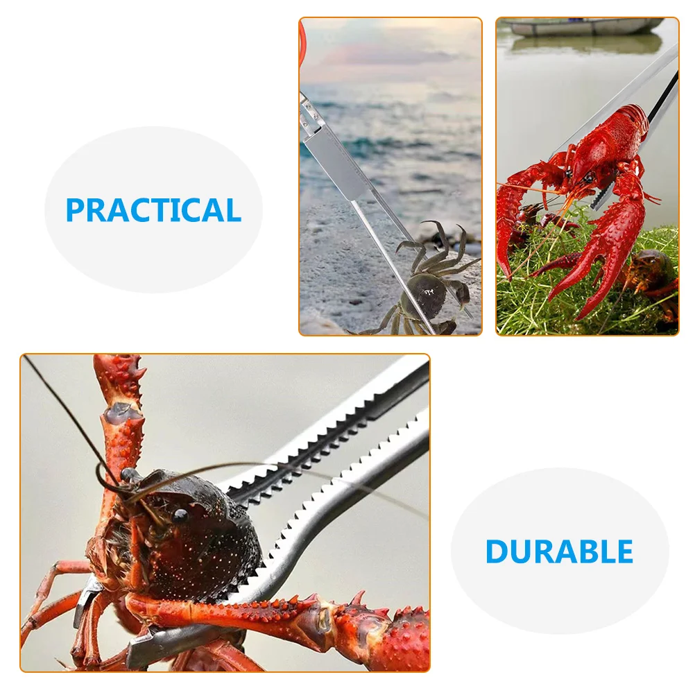 

【】Anti-Slip Stainless Steel Crab Tong Multi-Function Eel Clip Portable Garbage Tool Outdoor Fish Clamp Heavy-Duty Loach Tong