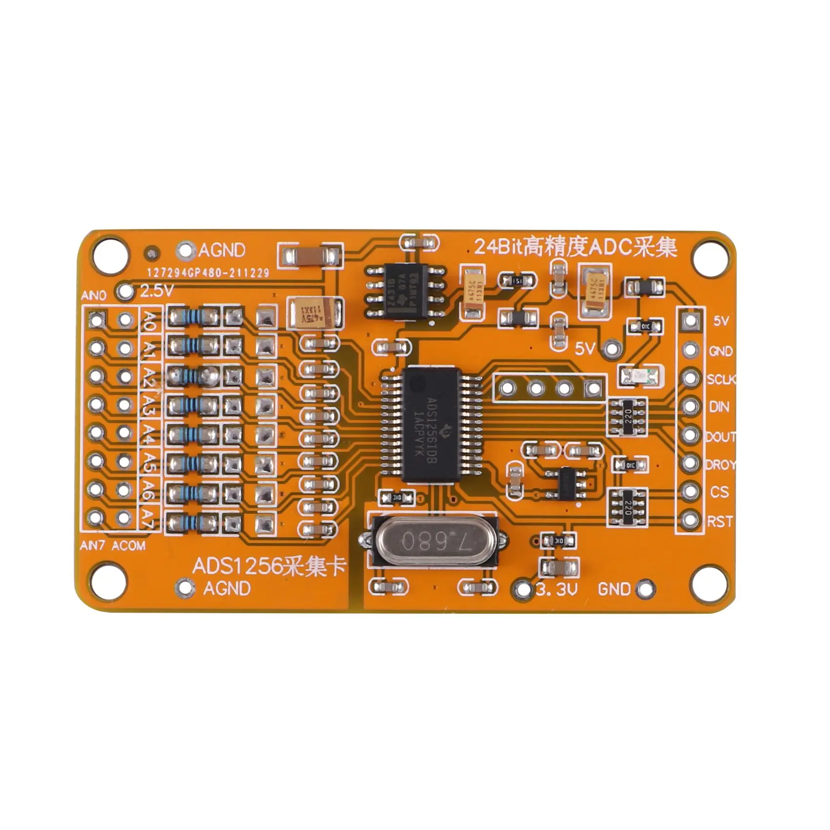 ADS1256 24 ADC8 Road AD-Precision ADC moduł akwizycji danych danych