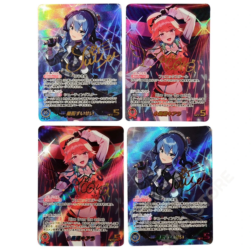 

2Pcs/set DIY HOLOLIVE Hoshimati Suisei Takanashi Kiara Collection Card Gold-stitched Signature Anime Toy Gifts