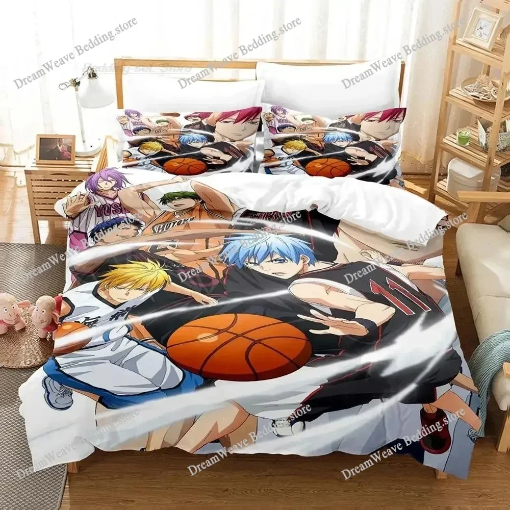 

Kurokos Basketball Bedding Set Anime Comforter 3D Print Luxury Duvet Cover Set Home Textile Queen King Single Size Cartoon Boys
