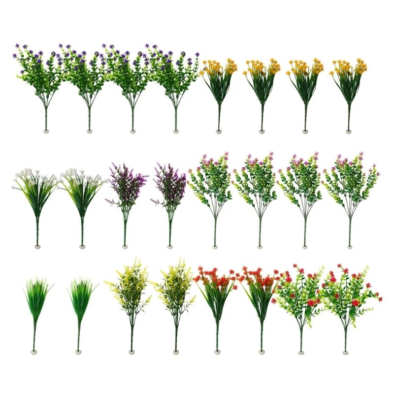 

24 Bundles Artificial Flower Plant Artificial Flower Bouquets for Holiday Wedding Decorations, Realistic Flower Bouquets