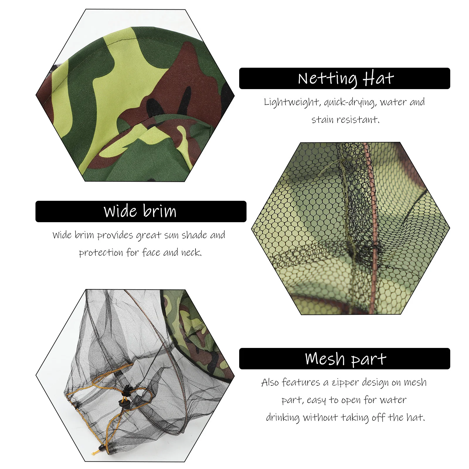 

2Pcs Outdoor Beekeeping Hat Elastic Neck Fine Mesh Net Mosquito Insect Proof Face Protector Beekeeping Hat Resistance Cap