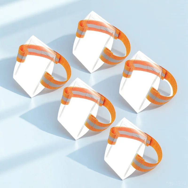 

5pcs Sturdy Arm Adjustable Id Card Pvc Protective Covers Portable Badge Sleeve Armband Tool Clear Plastic Holders For Worker