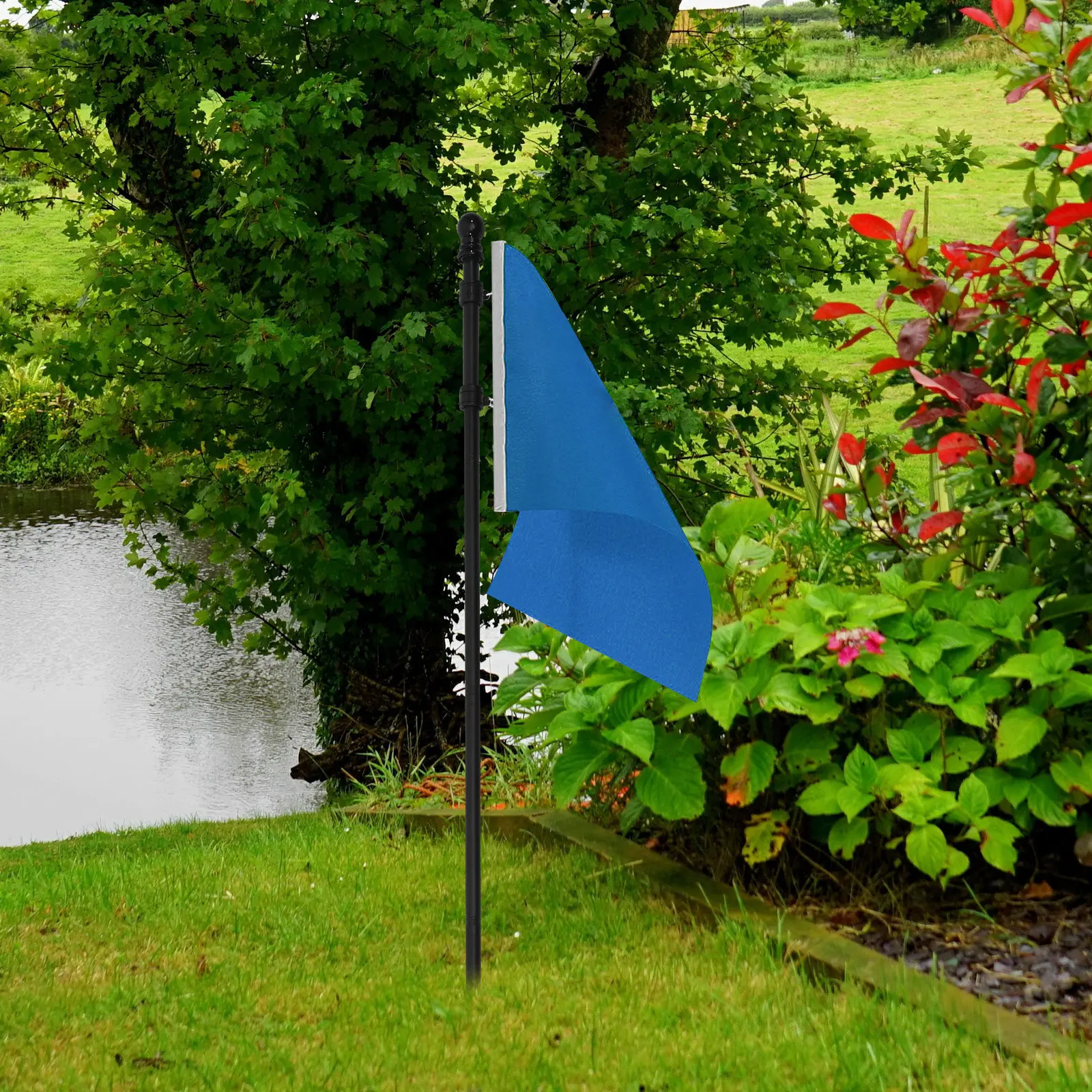 1Set Stainless Steel Flagpole Rustproof Outdoor Flag Pole Kit Detachable Rotating Ring for Garden Sports Events