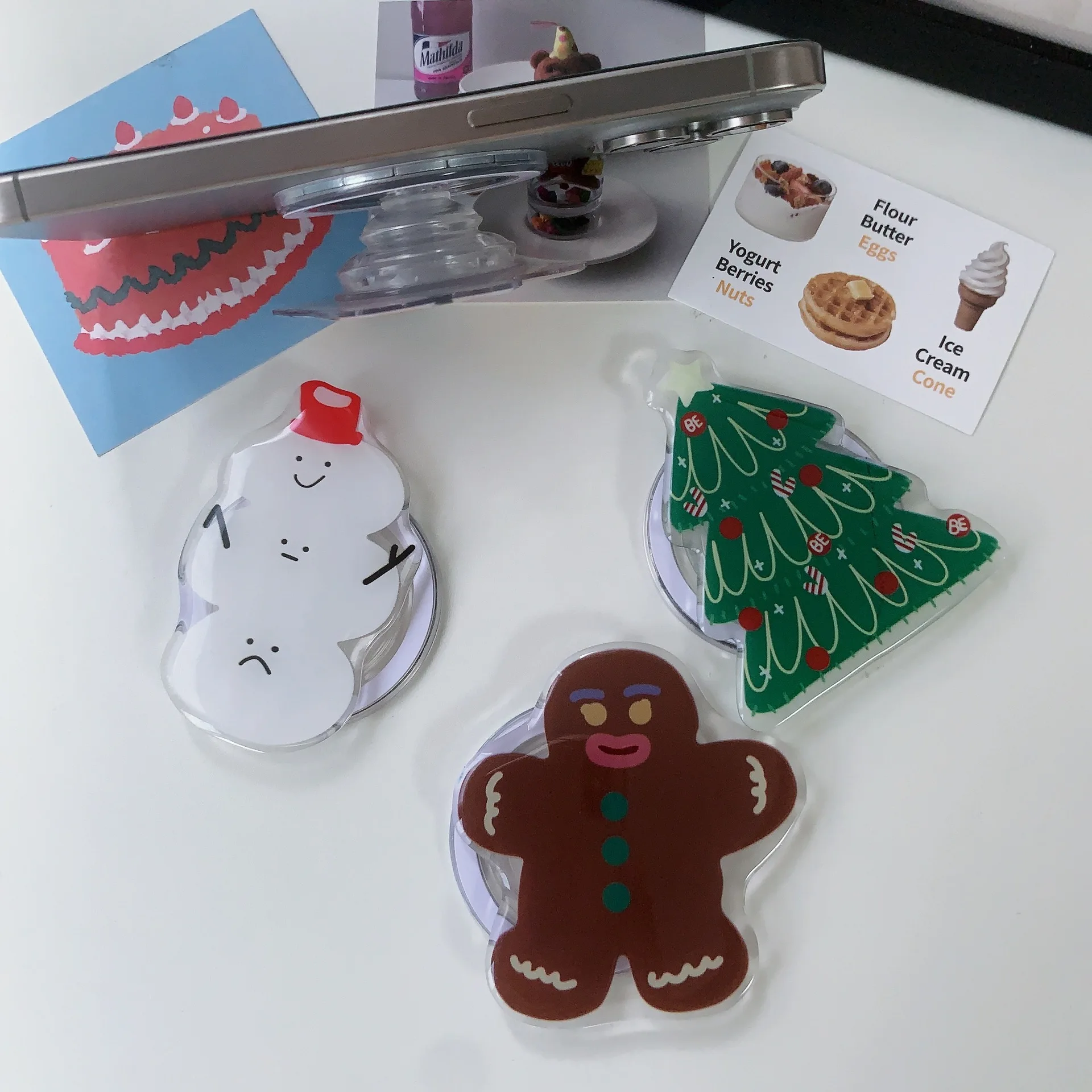 عنصر عيد الميلاد رجل الزنجبيل هدية دمية دب مناسبة ل Magsafe قوس مغناطيسي سطح المكتب كسول قطعة أثرية نموذج جديد