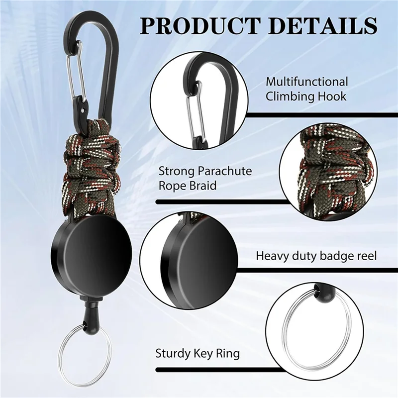 【VIP-Exclusive!】6Pack Retractable Keychain Heavy Duty Retractable Lanyard Badge Holder Retractable Clip Retractable Key Ring Key
