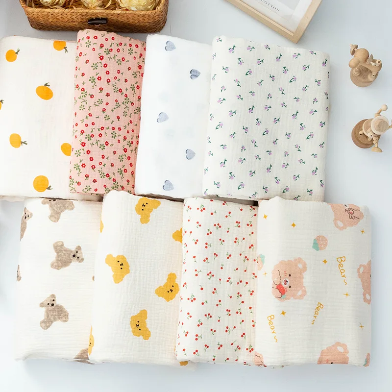 

Double Printing Gauze Cotton Fabric 100% Cotton Fabric, DIY Craft & Sewing Material Baby Package Homewear Clothing Dress Bedding