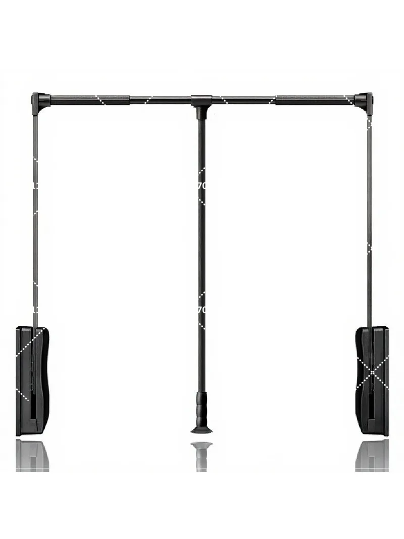 Pull Down Clothes Hanging Rod Lift Telescopic Wardrobe Rack Aluminum Alloy Adjustable