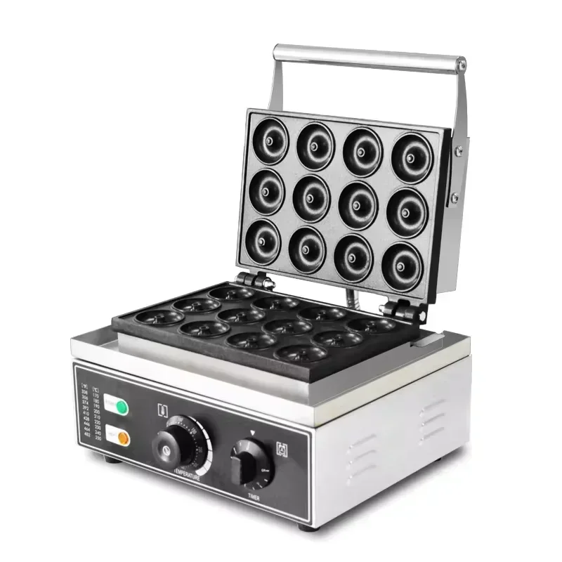 High quality pastry mini donut making machine 1550W commercial electric 12 holes donut waffle machine