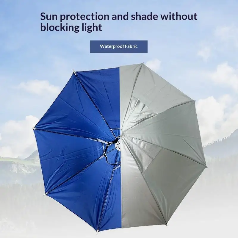 New! Portable Rain Umbrella Hat Unisex Foldable Outdoor Fishing Sunshade Waterproof Camping Headwear Beach Head Hats Fishing Cap