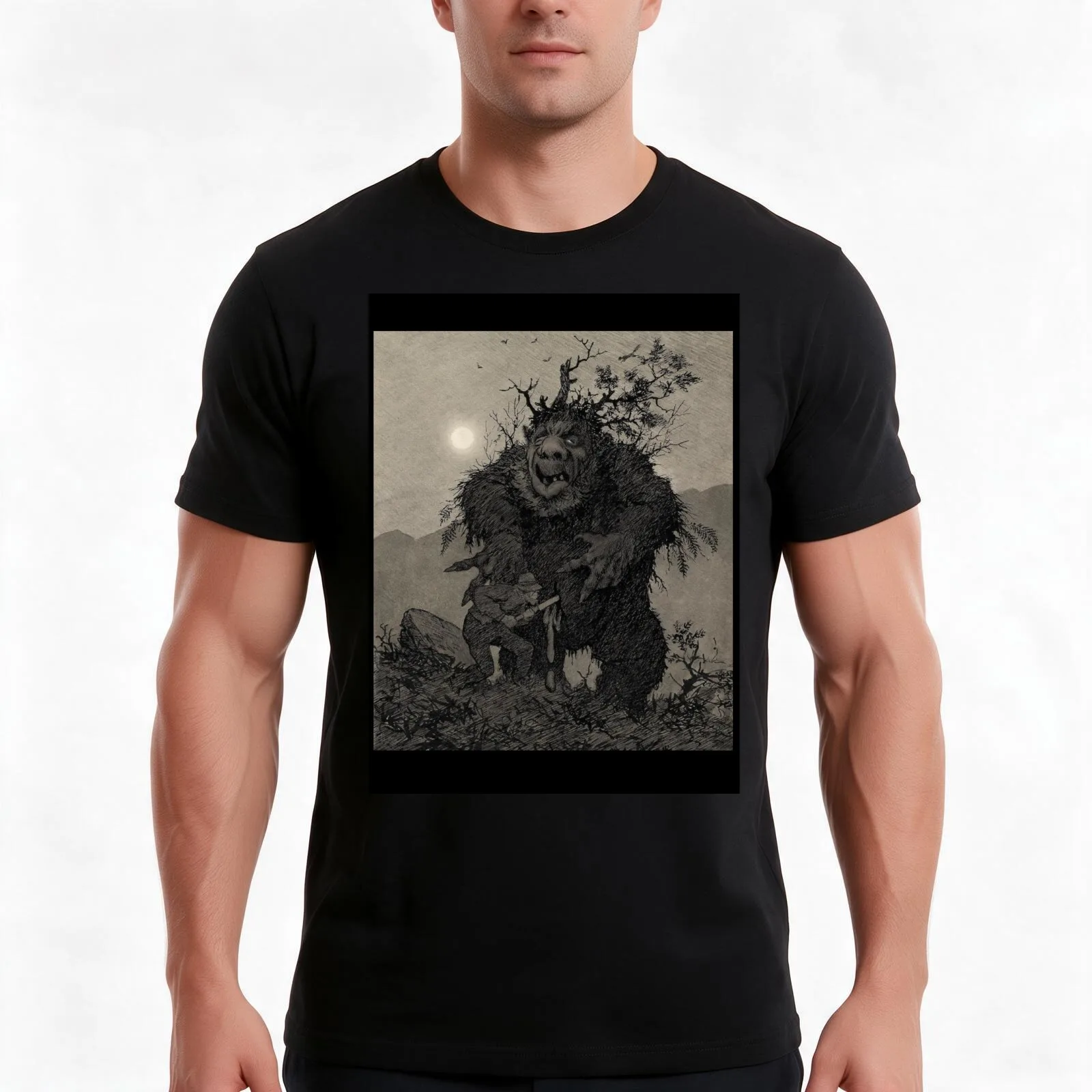 Theodor Severin Kittelsen True stories and the like (1891) T-Shirt, Summer Casual Cotton Tee, Oversized Streetwear Tops