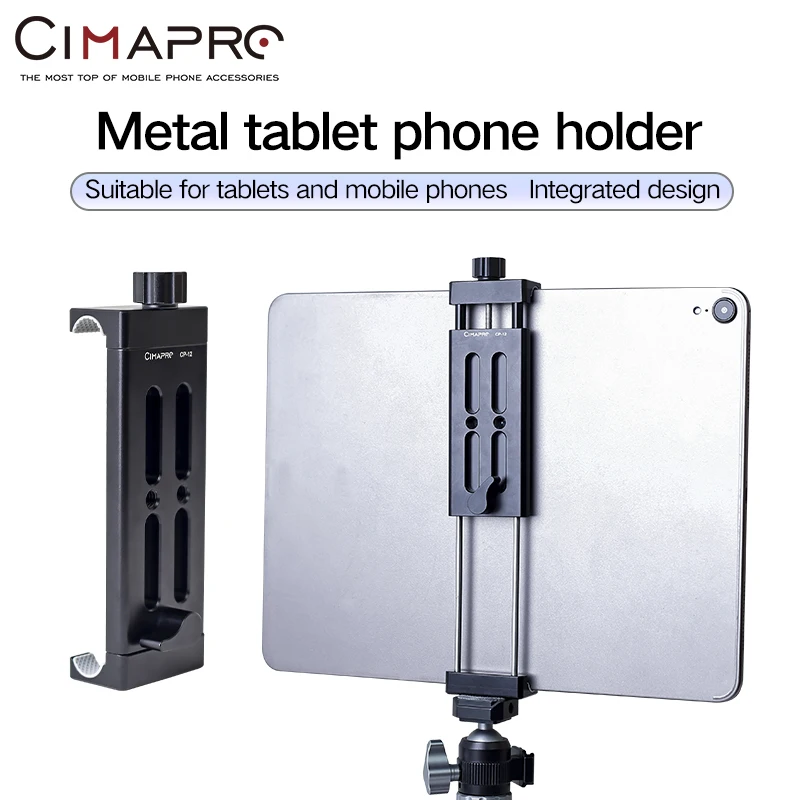 Cimapro CP12 Metal Tablet Stand Mobile Phone Photo Live Tripod Head Accessories Adapter Holder Holder Desktop iPad Clamp