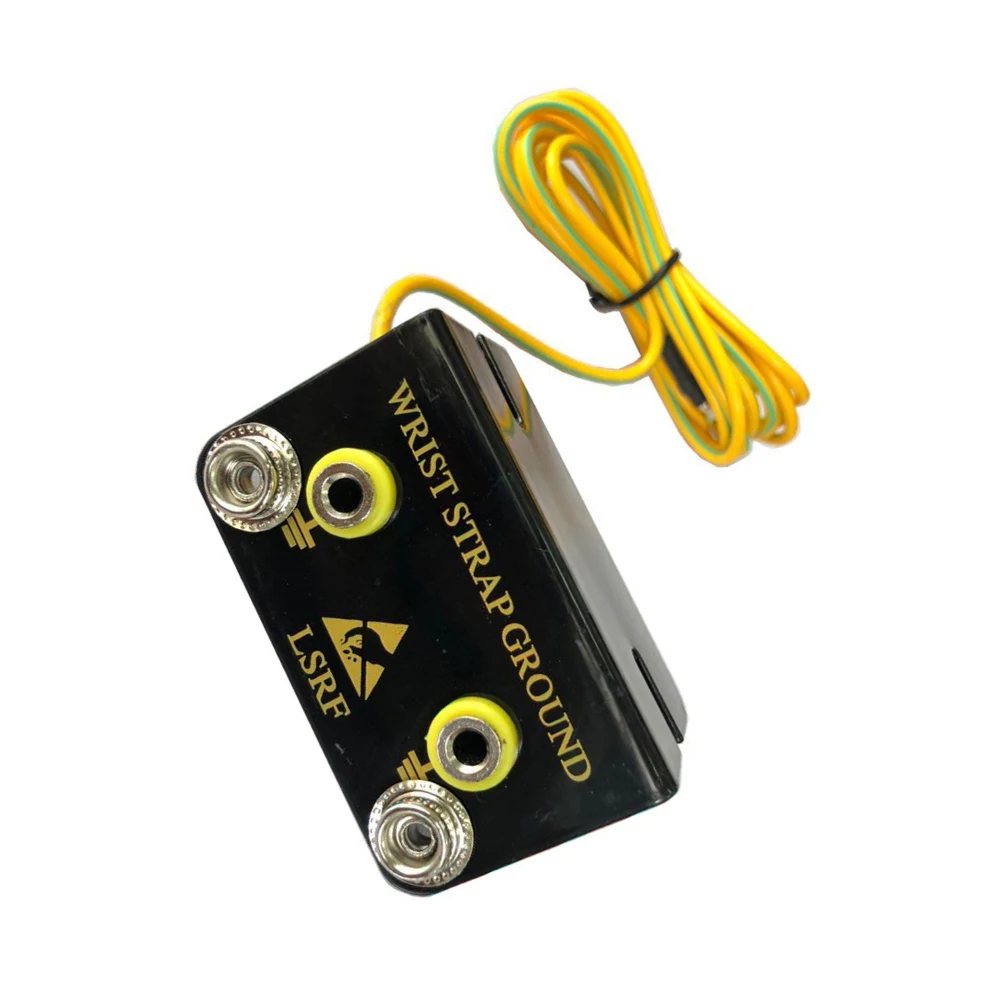 6.3x3.8cm L Shape Multi Hole Anti Static Grounding Base 7 Port Center 1MΩ Resistor ANSI ESD Compliant Workstation Repair Tool