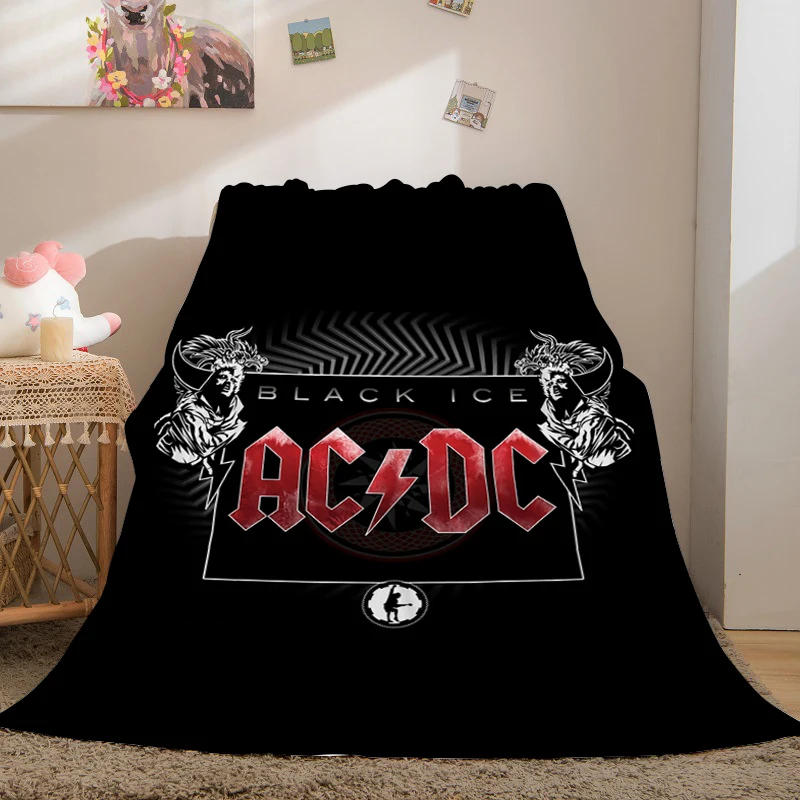 Nap Blanket Sofa Winter Warm King Size Rock A-ACDC Bed Fleece Camping Custom Adult Fluffy Soft Blankets Microfiber Bedding