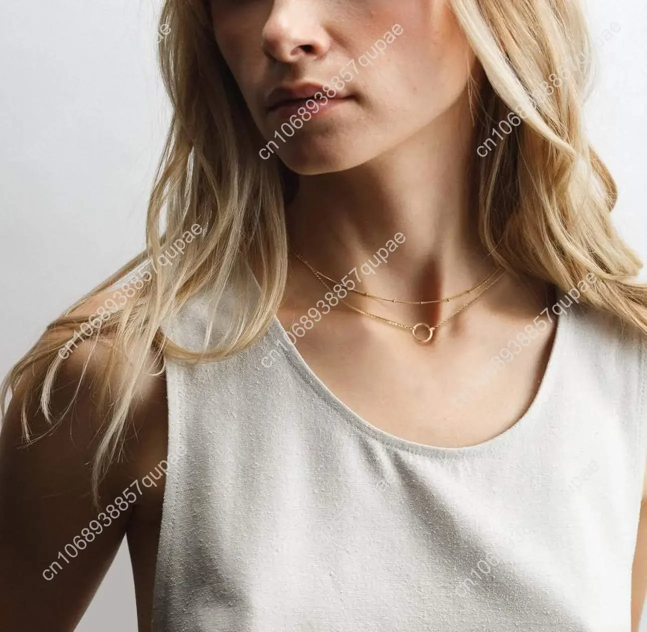 Layered Heart Necklace Pendant Handmade 18k Gold Plated Dainty Gold Choker Arrow Bar Layering Long Necklace Women Girls Gifts