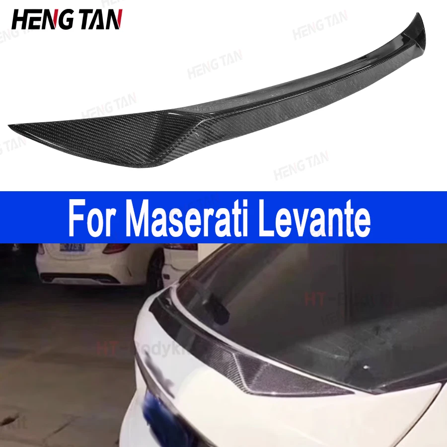 For Maserati Levante 4-Door 2016-2017 High quality Carbon Fiber Rear Trunk Middle Spoiler Wing Car Tailgate Center Splitter