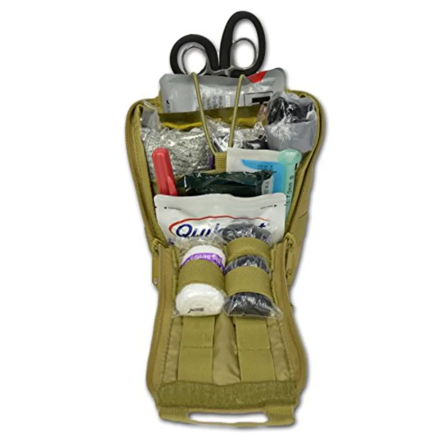 

Premium Nylon MOLLE Pouch Emergency Kit for Tactical Medics Military Outdoor Enthusiasts 8 x 5.5 x 4 Black or Tan Ideal for Gun