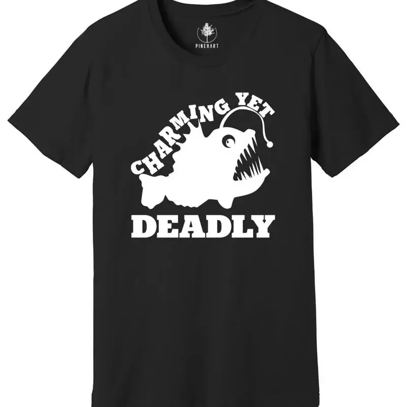 Charming Yet Deadly T Shirt Angler Fish Black Seadevil Sunshine