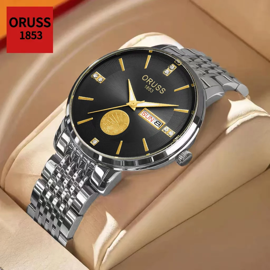 

ORUSS Original Luxury Quartz Luminous Watch Men's Watch for Men Fashion Wristwatches Stainless Steel Waterproof NewF reeshiping