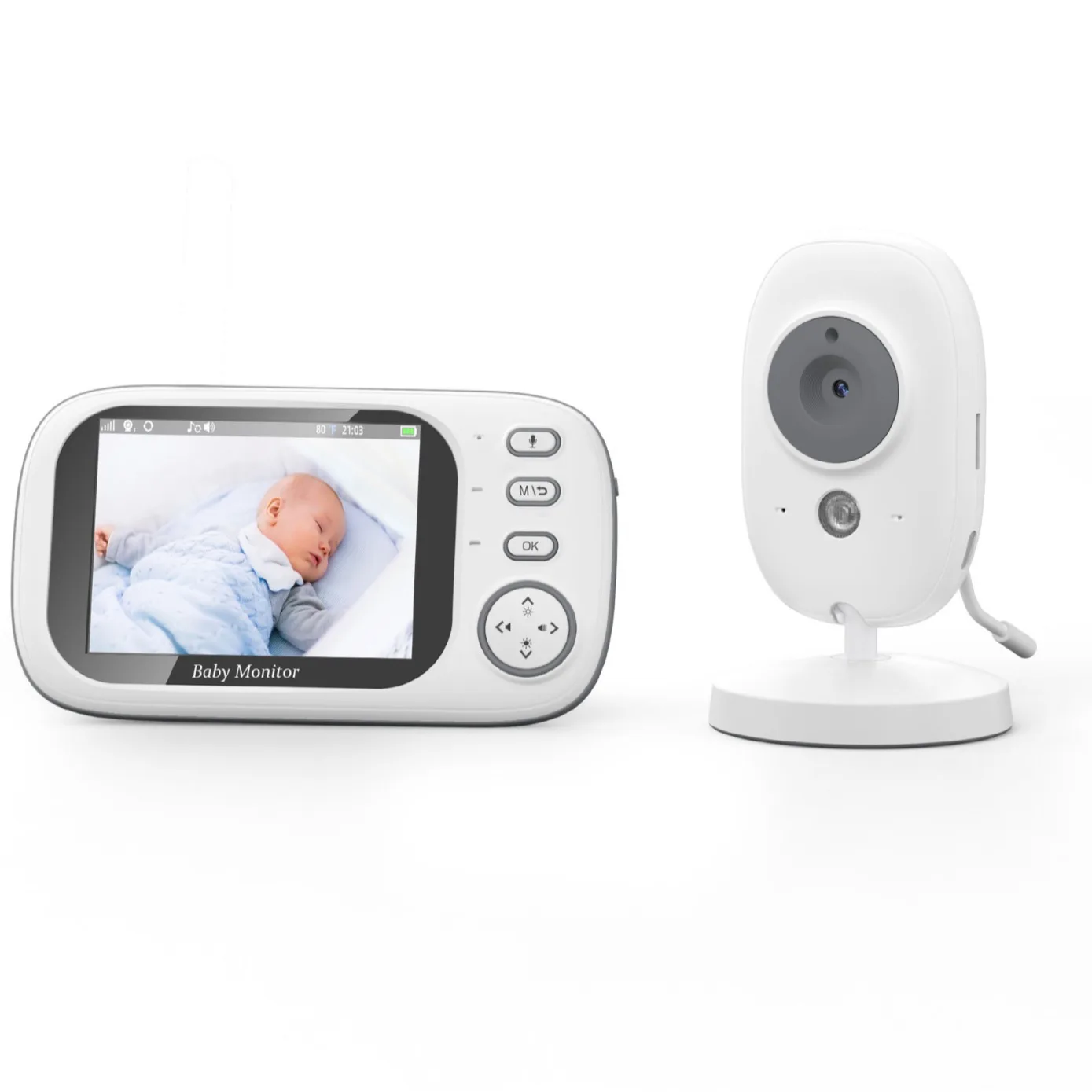 

Best Selling Portable Secure HD Video Temperature Detection Manual Rotation Baby Monitor for Infants and Toddlers