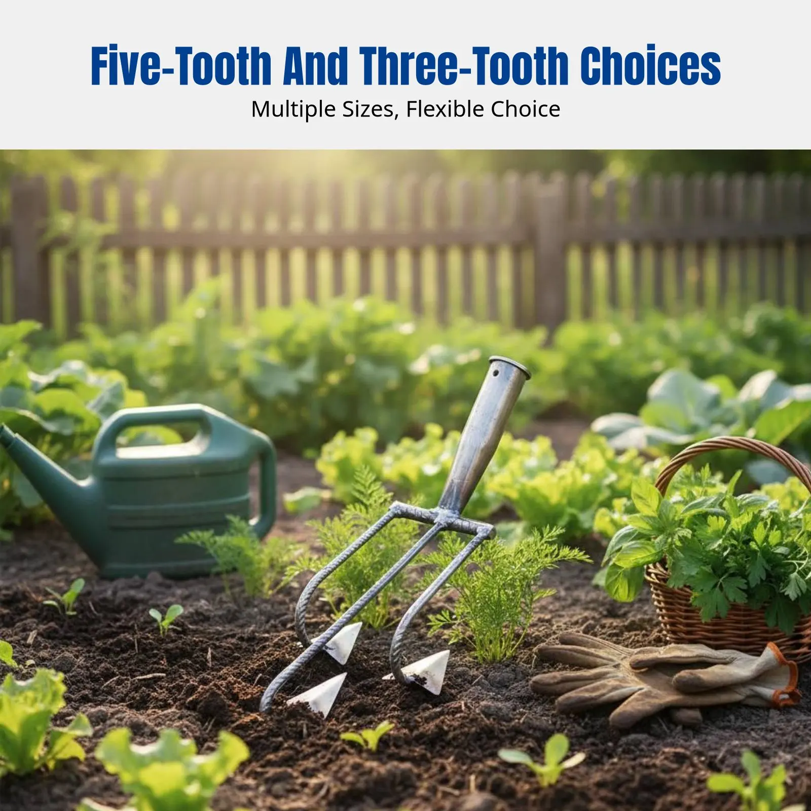 Multifunctional Hoe, Five-Tooth Rake, Weeding, Soil Loosening, Vegetable Planting Tool