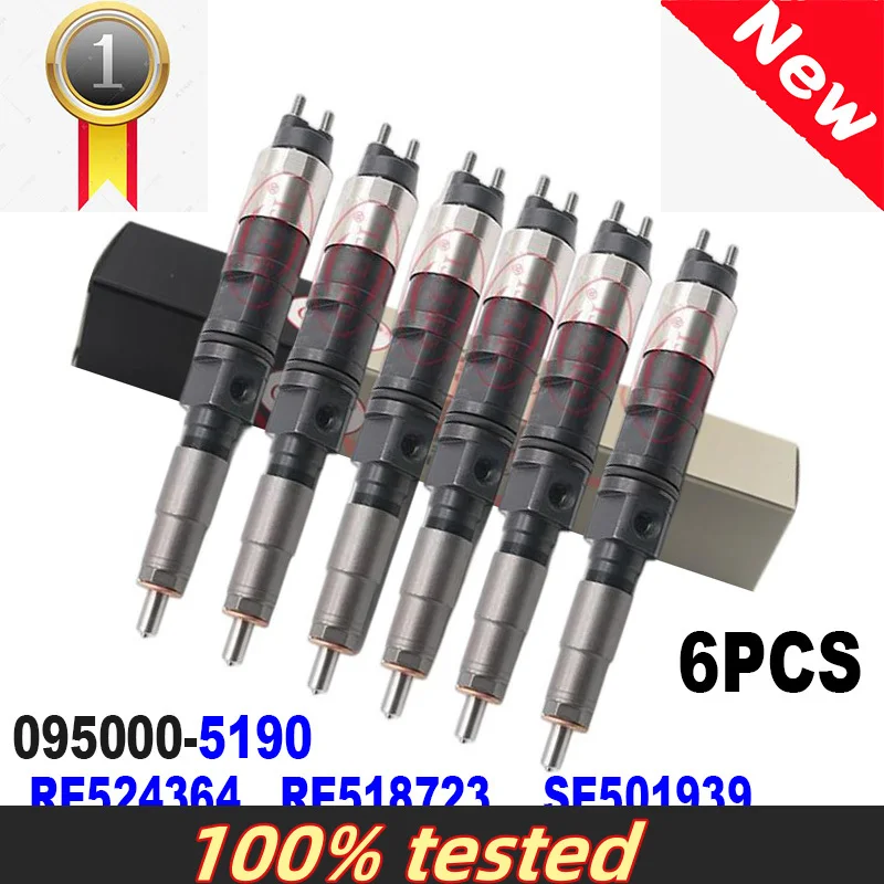

6 PCS 095000- 5190 RE524364 RE518723 SE501939 NEW Diesel Engine Injector FOR JOHN DEERE 0950005190 5190