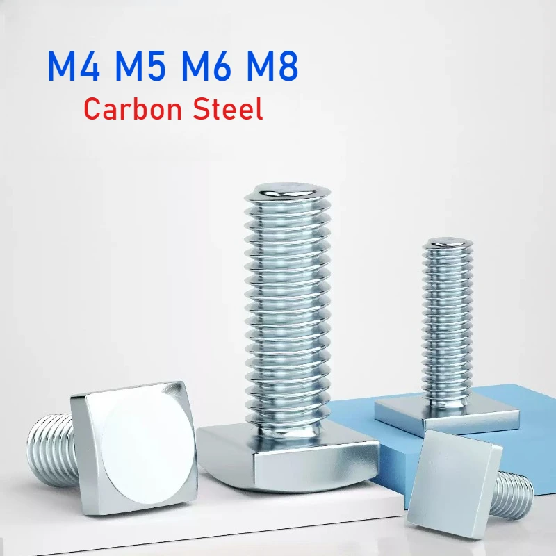 M4 M5 M6 M8 Carbon Steel Galvanized Square Thin Flat Head Bolts Quadrate Hammer Head T Shape Bolt