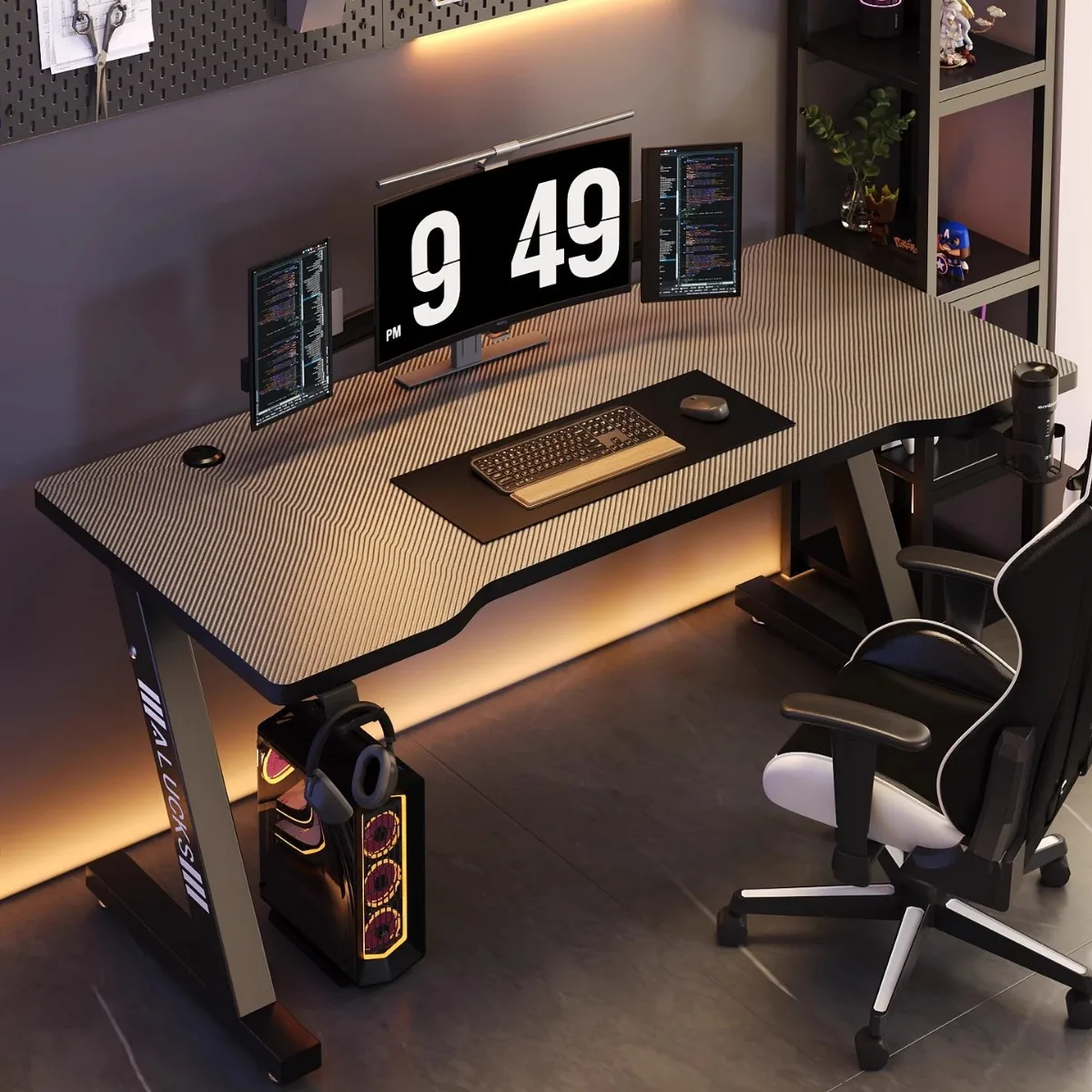 Home Office Computer Desk Smart E-Sports PC Desk Internet Celebrity Gaming Table with MDF