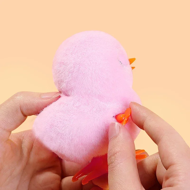 Little Duck Wind Up Toys Jumping Chick Cute Plush Simulation Educational Walking Plush Fur Chicken Interesting-Toys For Kids