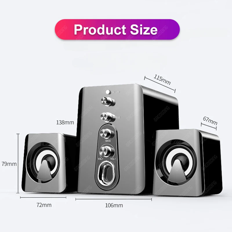 Sistema de Home Theater Alto-falante Bluetooth, Alto-falantes Bleutooth, Som Bocinas, Cinema em Casa, PC, Computador, Desktop