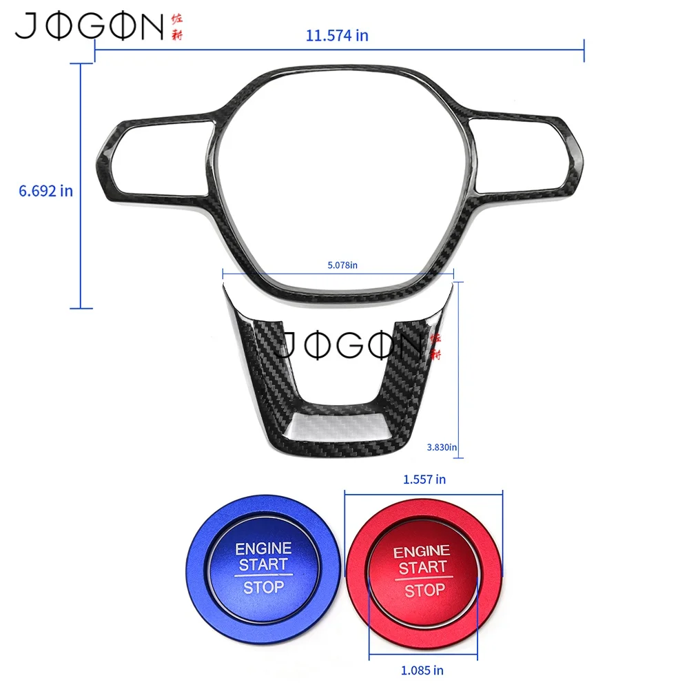 Carbon Car Steering Wheel Button U Shape Panel Engine Start Stop Button Cover Trim  For Honda 11th Civic Type R FL5 2022-2025