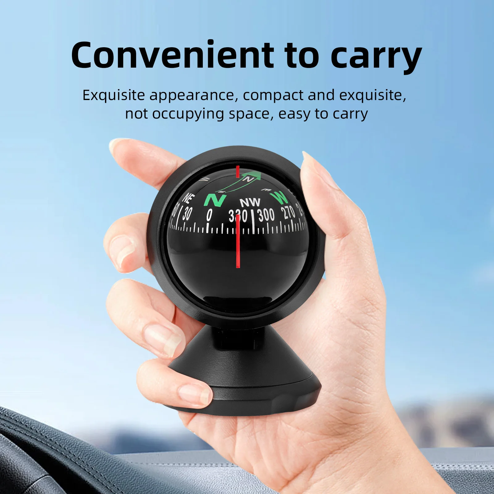 Outdoor Measure Tool Vehicle Compass Car Inclinometer Slope Car Adjustable Magnetic Declination Automotive Interior Accessories