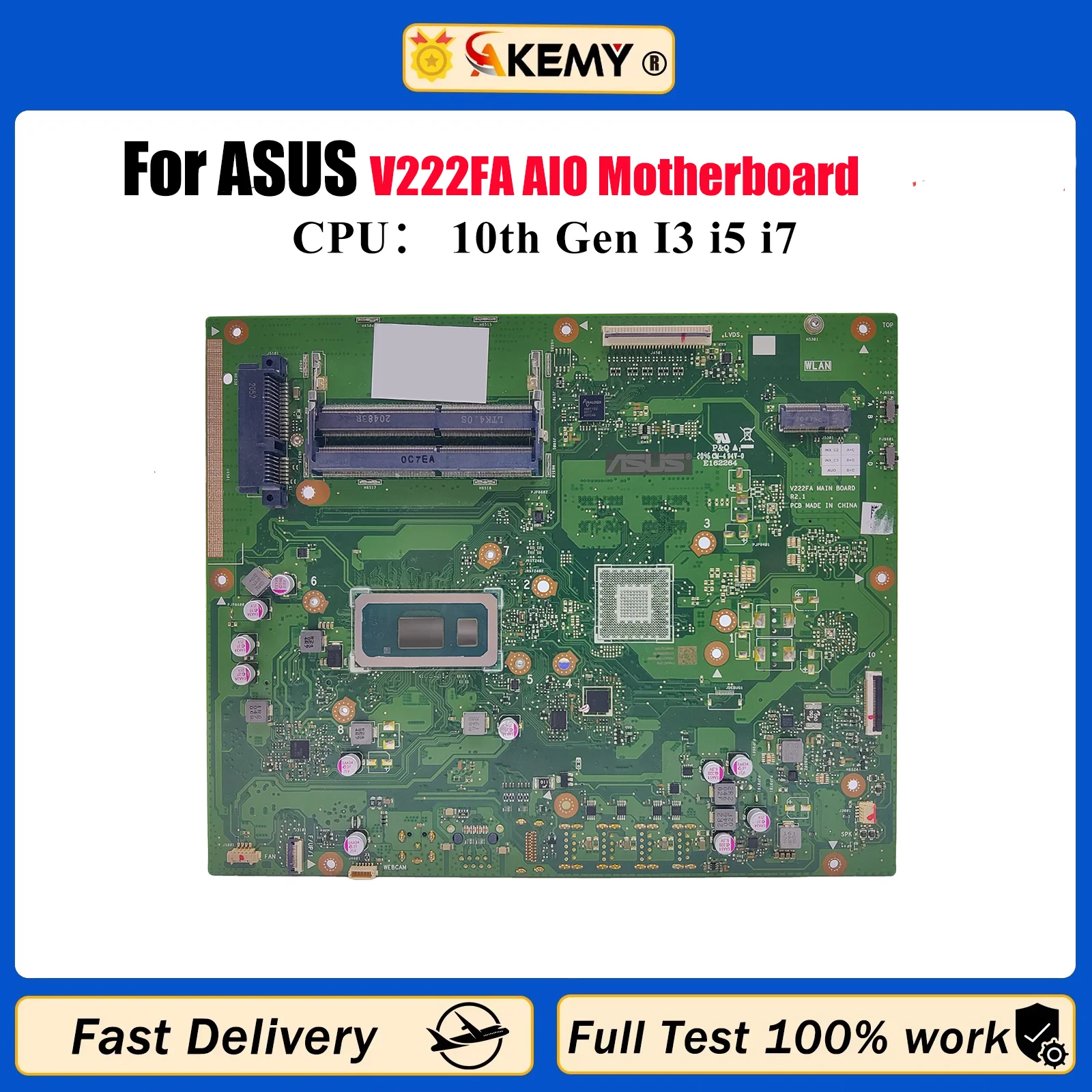 

Материнская плата V222FA для ASUS Vivo AiO V222F V222FA V222FB, материнская плата с 10-го поколения I3 i5 i7 tests, ОК, быстрая доставка, высокое качество