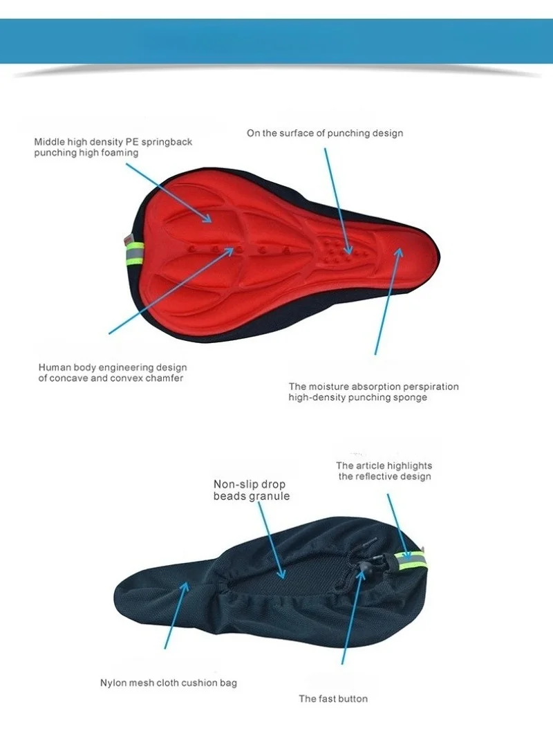 AliExpress 1Pcs Bicycle Saddle 3D Soft Bike Seat Cover Comfortable Foam Seat Cushion Cycling Saddle for Bicycle Bike Accessories