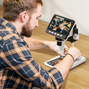 China Factory 307-C ODM Electronic Microscope 8LED Light 4.3Inch IPS Screen 2MP 4.3Inch Screen Compatible 1000X Digital Zoom