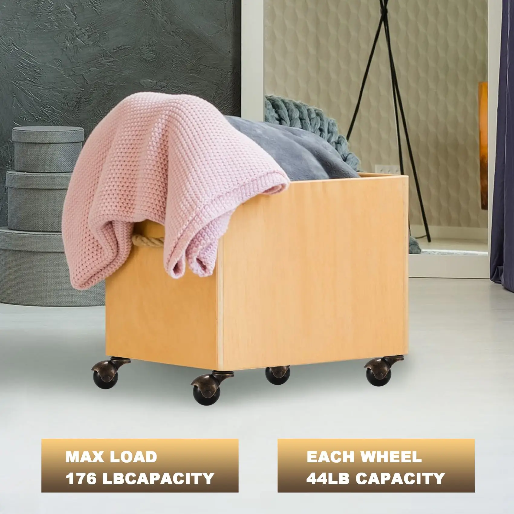 الجديد [4 عبوات] عجلات كروية بغطاء للرأس ذات لوحة علوية دوارة، برونزية عتيقة (1.5 بوصة بدون فرامل)